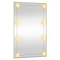 Specchio da Parete con Luci LED-Specchio a Muro-Specchio Decorativo 50x80 cm Vetro Rettangolare