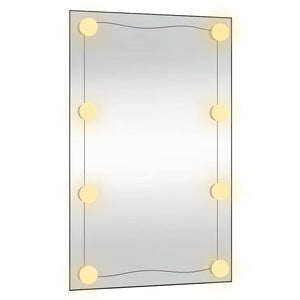Specchio da Parete con Luci LED-Specchio a Muro-Specchio Decorativo 50x80 cm Vetro Rettangolare