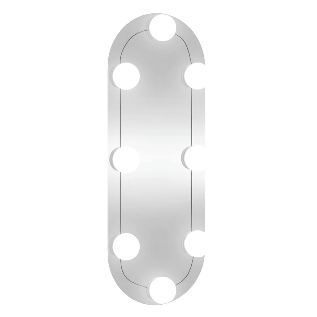 Specchio da Parete con Luci LED-Specchio a Muro-Specchio Decorativo 15x40 cm Vetro Ovale