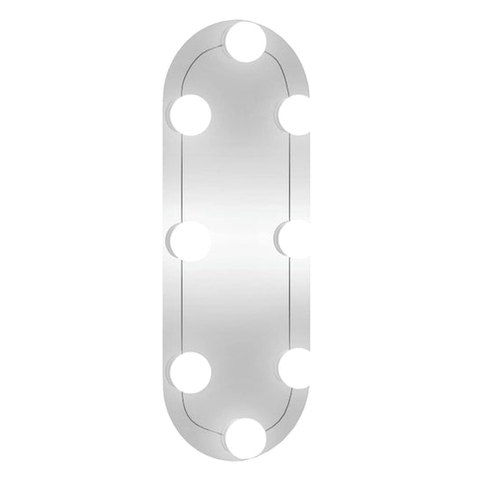 Specchio da Parete con Luci LED-Specchio a Muro-Specchio Decorativo 15x40 cm Vetro Ovale