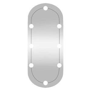 Specchio da Parete con Luci LED-Specchio a Muro-Specchio Decorativo 30x70 cm Vetro Ovale