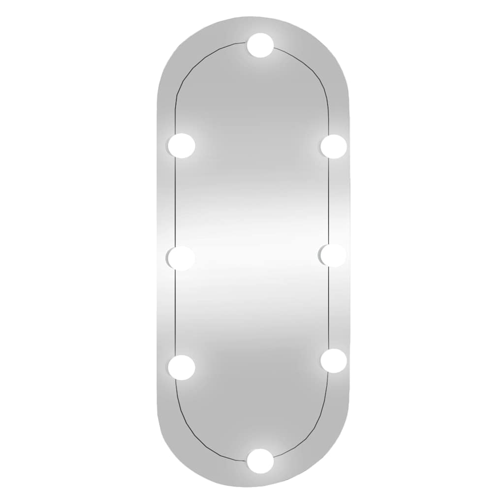 Specchio da Parete con Luci LED 35x80 cm Vetro Ovale 3189162