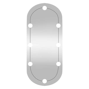 Specchio da Parete con Luci LED 35x80 cm Vetro Ovale