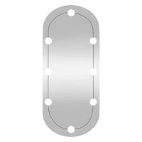 Specchio da Parete con Luci LED-Specchio a Muro-Specchio Decorativo 35x80 cm Vetro Ovale
