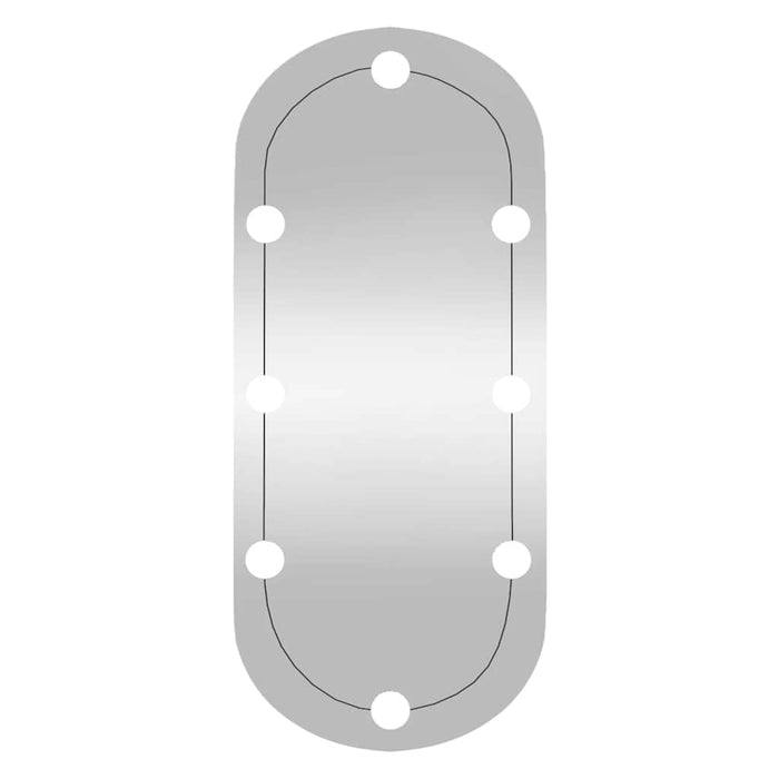 Specchio da Parete con Luci LED-Specchio a Muro-Specchio Decorativo 35x80 cm Vetro Ovale
