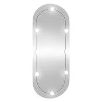 Specchio da Parete con Luci LED-Specchio a Muro-Specchio Decorativo 40x90 cm Vetro Ovale