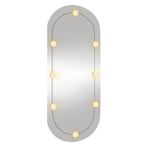 Specchio da Parete con Luci LED 40x90 cm Vetro Ovale 3189163