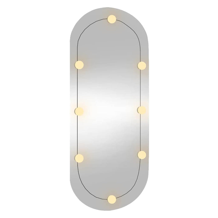 Specchio da Parete con Luci LED 40x90 cm Vetro Ovale 3189163