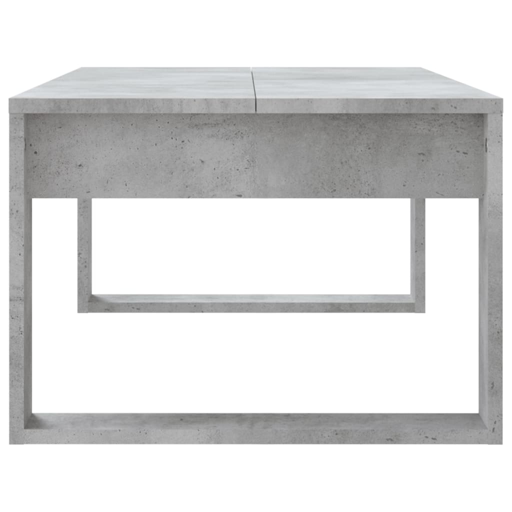 Tavolino Salotto-Tavolino da soggiorno-Tavolo Grigio Cemento 102x50x35 cm Legno Multistrato