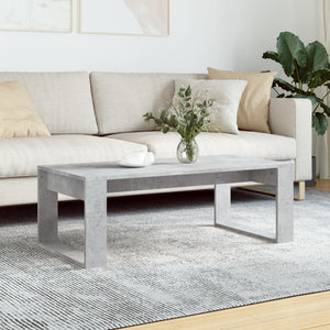 Tavolino Salotto-Tavolino da soggiorno-Tavolo Grigio Cemento 102x50x35 cm Legno Multistrato