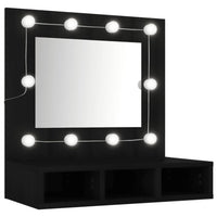 Mobile a Specchio con LED Nero 60x31,5x62 cmcod mxl 86654