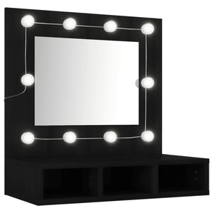 Mobile a Specchio con LED Nero 60x31,5x62 cmcod mxl 86654