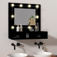 Mobile a Specchio con LED Nero 60x31,5x62 cmcod mxl 86654