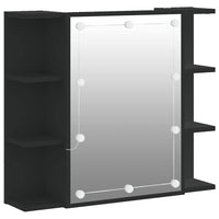 Mobile a Specchio con LED-Armadietto a Specchio Nero 70x16,5x60 cm