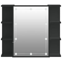Mobile a Specchio con LED-Armadietto a Specchio Nero 70x16,5x60 cm