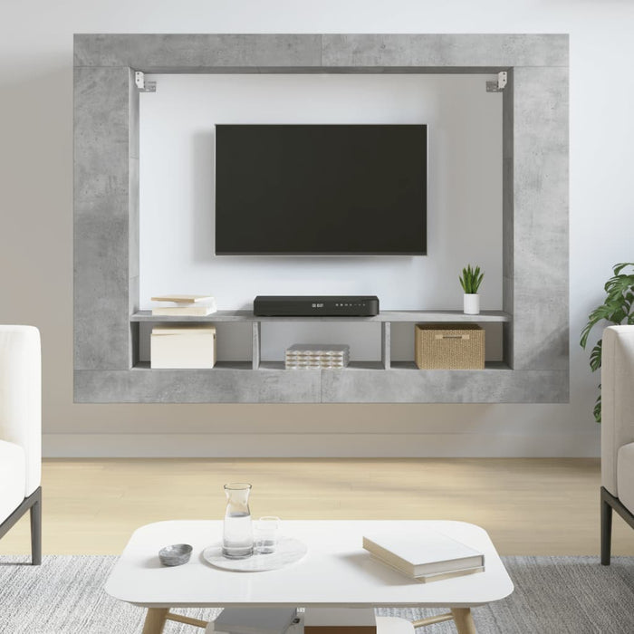 Mobile Porta TV Grigio Cemento 152x22x113 cm Legno Multistratocod mxl 118851