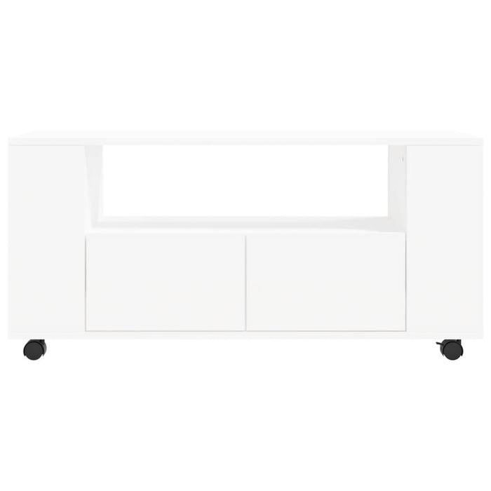 Mobile Porta TV Bianco 102x34,5x43 cm in Legno Multistrato 833742