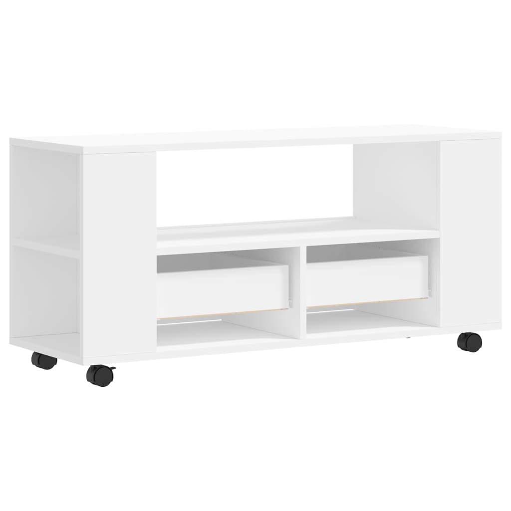 Mobile Porta TV Bianco 102x34,5x43 cm in Legno Multistrato 833742
