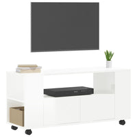 Mobile Porta TV Bianco Lucido 102x34,5x43 cm Legno Multistrato 833744