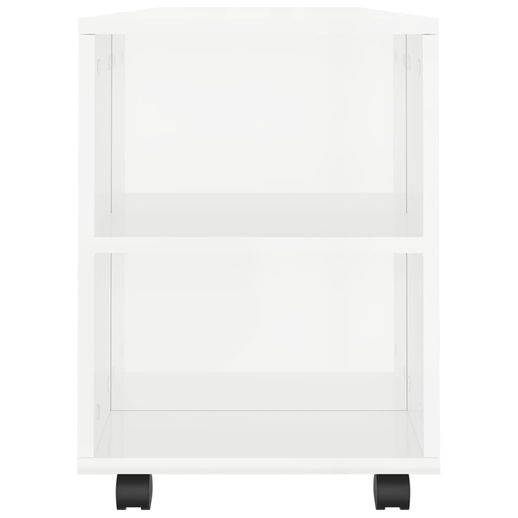 Mobile Porta TV Bianco Lucido 102x34,5x43 cm Legno Multistrato 833744