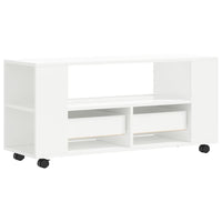 Mobile Porta TV Bianco Lucido 102x34,5x43 cm Legno Multistrato 833744