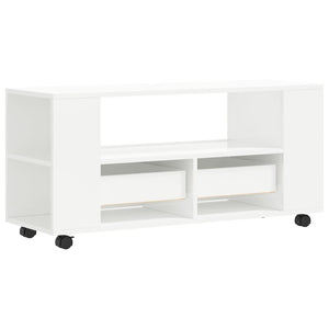 Mobile Porta TV Bianco Lucido 102x34,5x43 cm Legno Multistrato 833744
