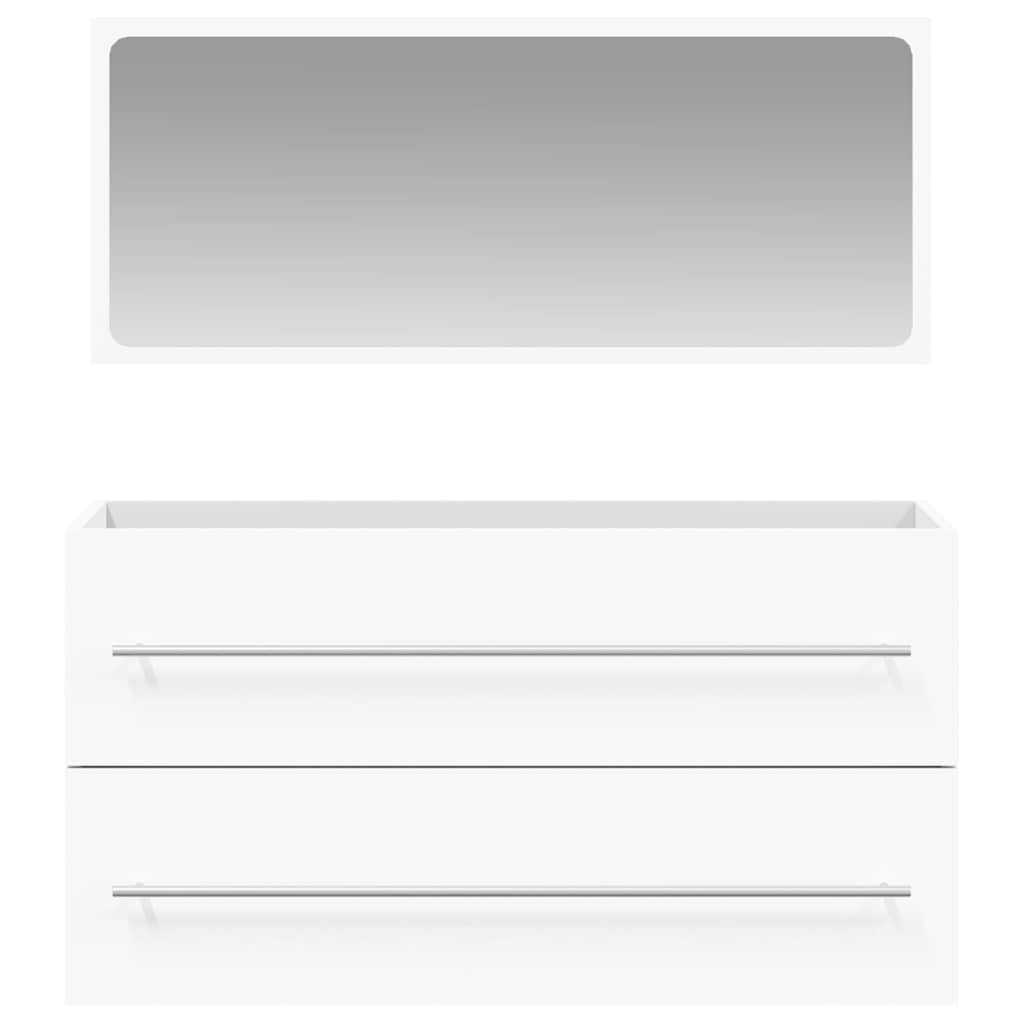 Mobile da Bagno con Specchio-Armadietto a Specchio da Bagno Bianco in Legno Multistrato 695754