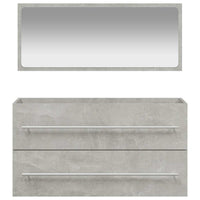 Mobile da Bagno con Specchio Grigio Cemento Legno Multistrato 833882