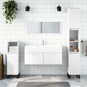 Mobile da Bagno con Specchio Bianco in Legno Multistratocod mxl 87816