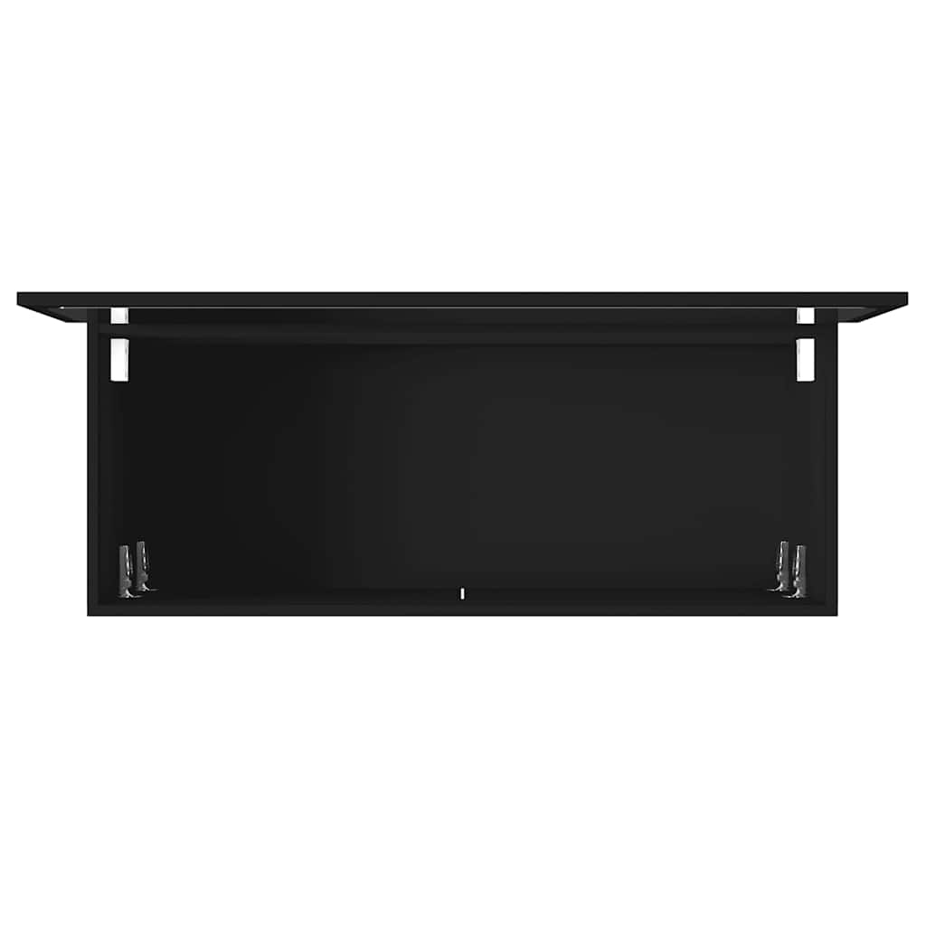 Mobile da Bagno con Specchio Nero in Legno Multistrato 833885