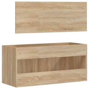 Mobile da Bagno con Specchio Rovere Sonoma in Legno Multistrato 833886