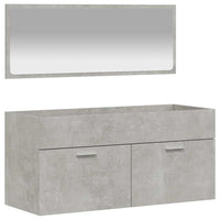 Mobile da Bagno con Specchio Grigio Cemento Legno Multistratocod mxl 106078
