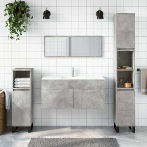 Mobile da Bagno con Specchio Grigio Cemento Legno Multistratocod mxl 106078