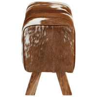 Panca Marrone e Bianca 110x30x45 cm in Vera Pelle di Capracod mxl 134151