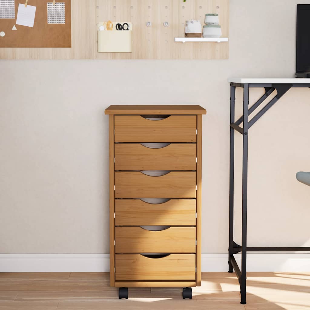 Armadietto Rotante con Cassetti MOSS Miele Legno Massello Pinocod mxl 81911