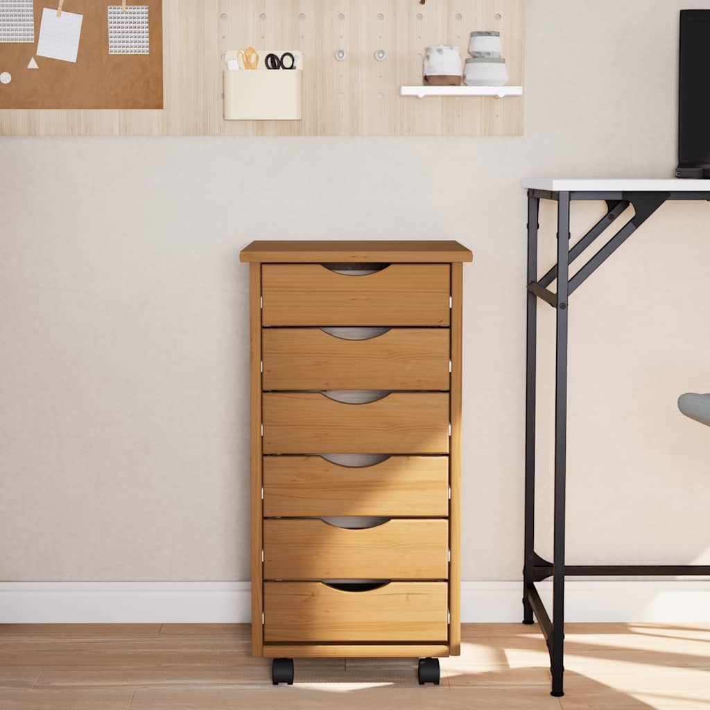 Armadietto Rotante con Cassetti MOSS ambra Legno Massello Pino 355888