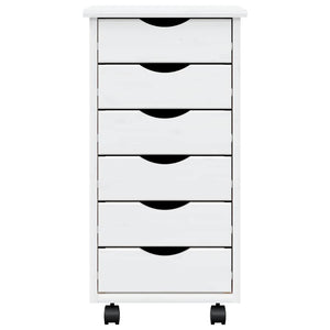 Armadietto Rotante con Cassetti MOSS Bianco Legno Massello Pino 355889