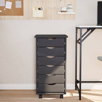 Armadietto Rotante con Cassetti MOSS Grigio Legno Massello Pino 355890