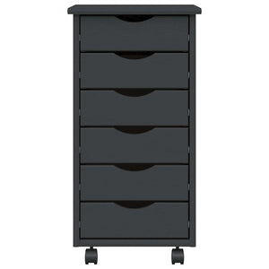 Armadietto Rotante con Cassetti MOSS Grigio Legno Massello Pino