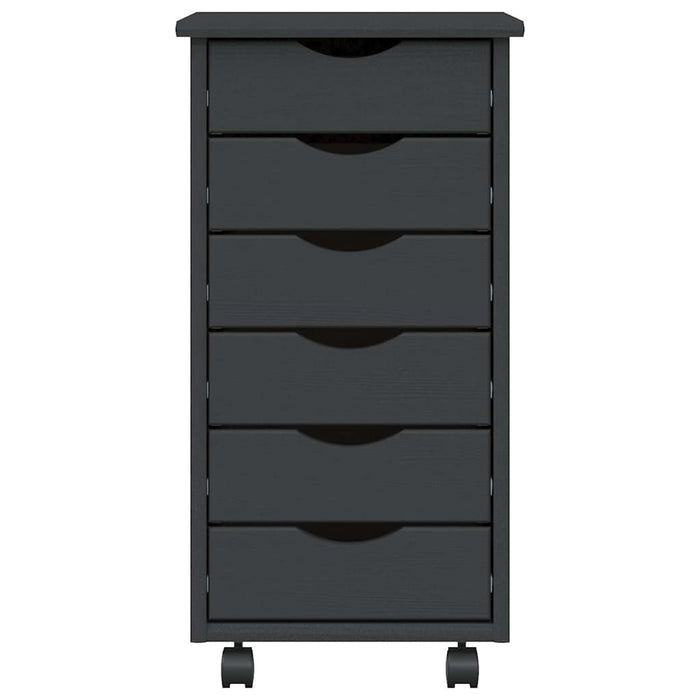 Armadietto Rotante con Cassetti MOSS Grigio Legno Massello Pino 355890