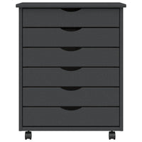 Armadietto Rotante con Cassetti MOSS Grigio Legno Massello Pino 355893