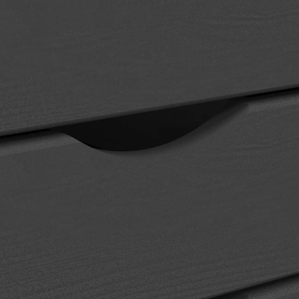 Armadietto Rotante con Cassetti MOSS Grigio Legno Massello Pino 355893