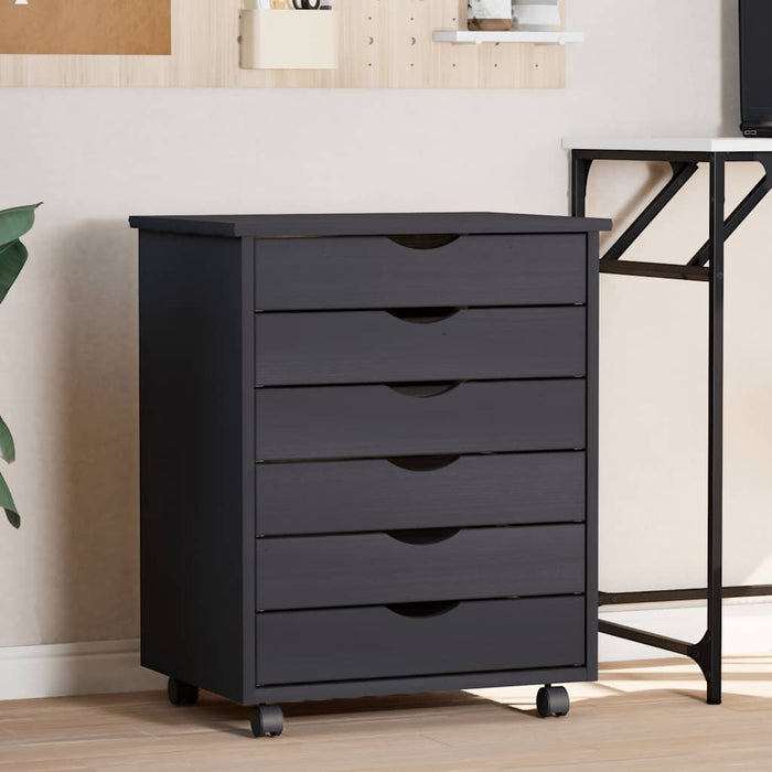 Armadietto Rotante con Cassetti MOSS Grigio Legno Massello Pinocod mxl 129792