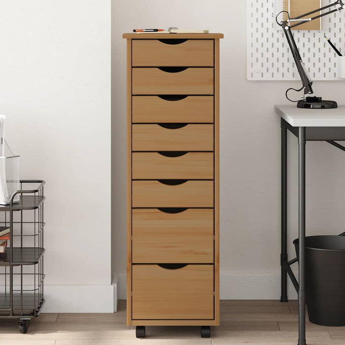 Armadietto Rotante con Cassetti MOSS Miele Legno Massello Pinocod mxl 105835