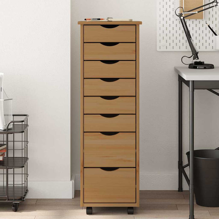 Armadietto Rotante con Cassetti MOSS ambra Legno Massello Pino 355894