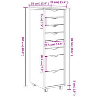 Armadietto Rotante con Cassetti MOSS ambra Legno Massello Pino 355894