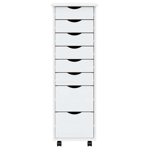 Armadietto Rotante con Cassetti MOSS Bianco Legno Massello Pino 355895