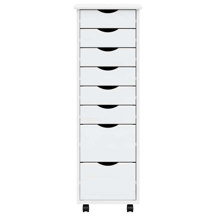 Armadietto Rotante con Cassetti MOSS Bianco Legno Massello Pino 355895