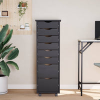 Armadietto Rotante con Cassetti MOSS Grigio Legno Massello Pino 355896