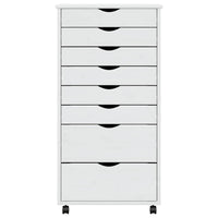 Armadietto Rotante con Cassetti MOSS Bianco Legno Massello Pino 355898